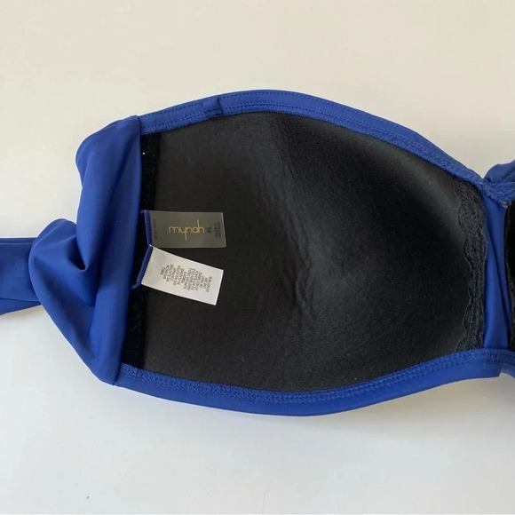 Sz. XL Mynah blue Bandeau Bikini Top (RR8) - Picture 6 of 8